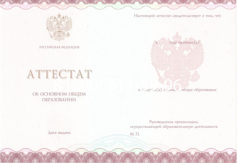 Купить Аттестат за 9 класс 2014-2024 года в Ангарске